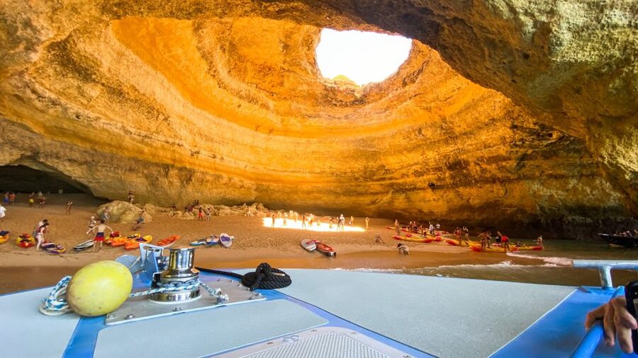 Albufeira: 2.5-Hour Dolphin Watching and Caves Trip - Praia da Marinha, one of the best views from the sea