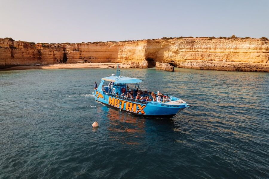 Albufeira: 2.5-Hour Dolphin Watching and Caves Trip - Searching offshore for dolphins