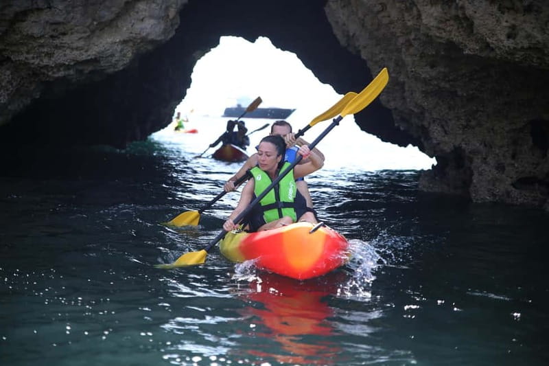 Albufeira: Caves and Cliffs Kayaking Tour - Praia da Coelha and the first cliff views