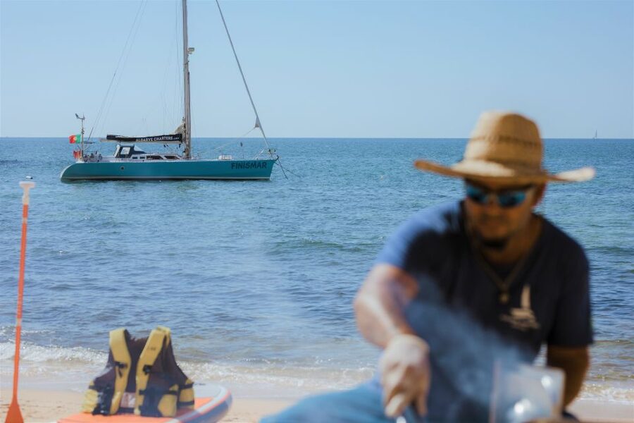 Albufeira: Sailing Boat Cruise BBQ & Open Bar on the Beach - Sailing expectations: boat time is not always sail time