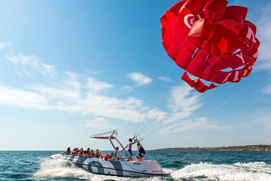 Albufeira: Single, Double or Triple Parasailing Tour - The view from the parasail