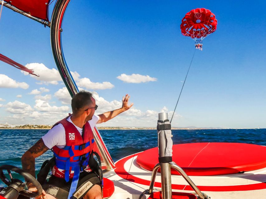 Albufeira: Single, Double or Triple Parasailing Tour - The descent and the possible splash