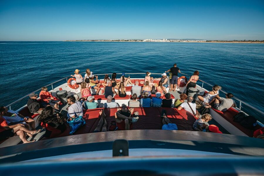 Algarve 3-Hour Caves and Coastline Boat Trip - Leaving Albufeira Marina for the cliffs
