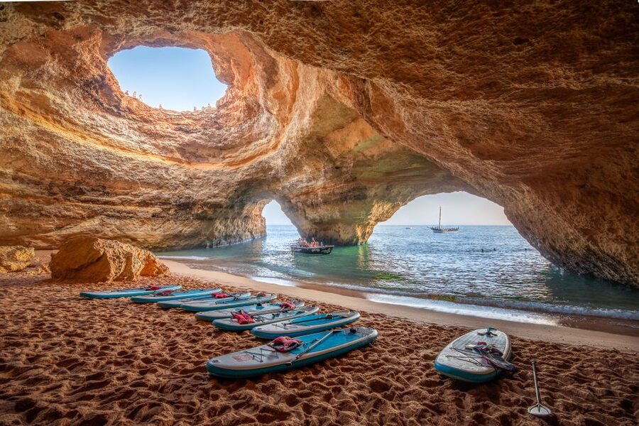 Algarve: Benagil Caves SUP Tour since 2016 - Paddling beneath the Algarve’s golden cliffs