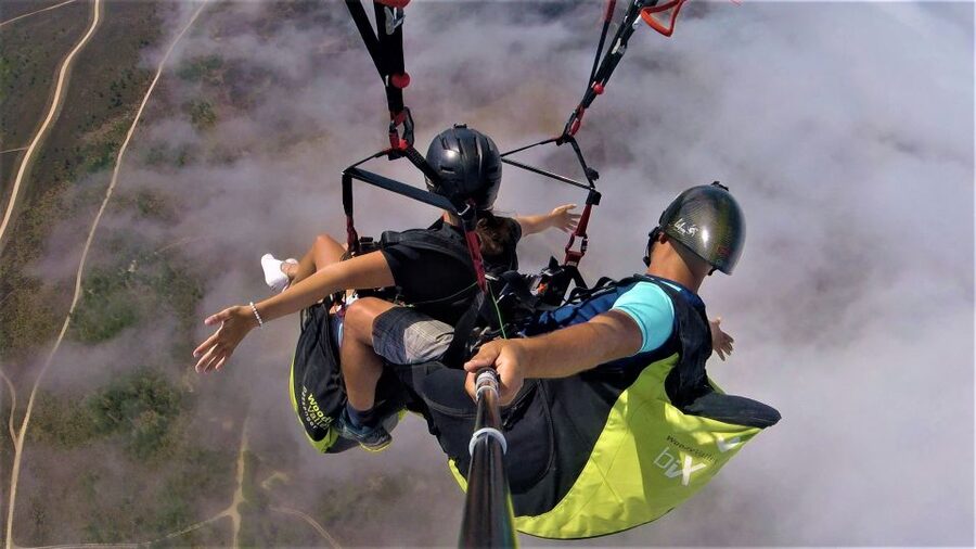 Algarve Coast: Paragliding Experience - Takeoff over the red cliffs