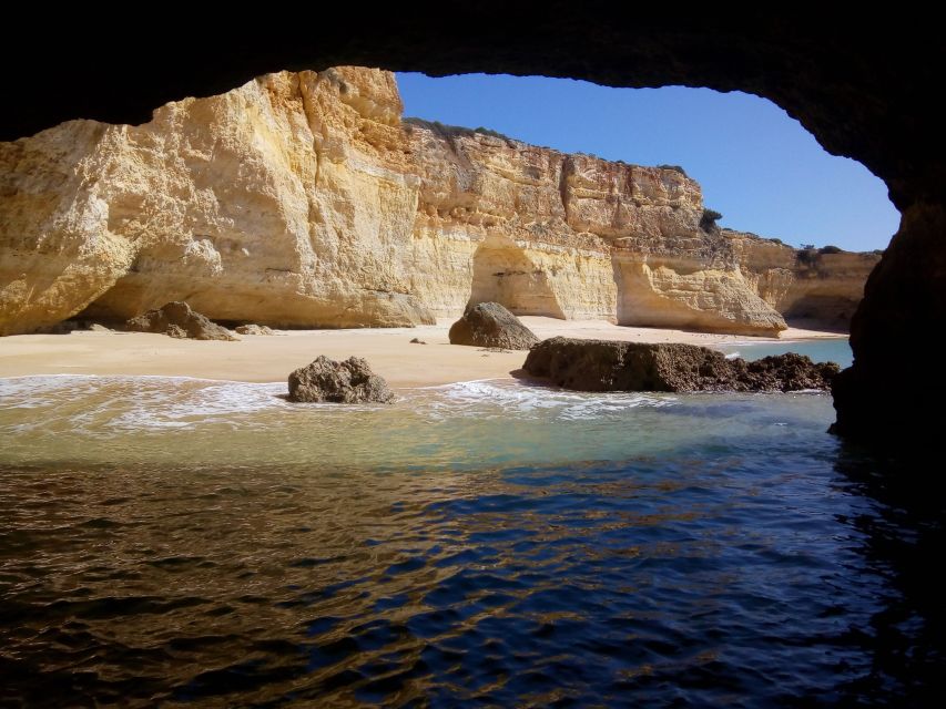 Armação de Pêra: Guided Boat Tour of Benagil's 15 Best Caves - The first sights: Rock Lady Chapel and Praia Nova Tunnel