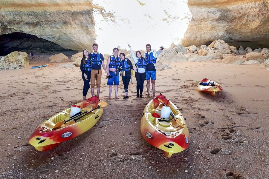 Benagil: Benagil Caves and Secret Spots Guided Kayaking Tour - What you get for $34