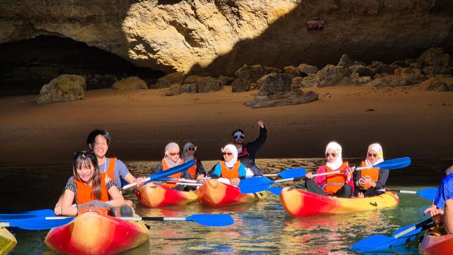 Benagil: Caves, Beaches, and Secret Spots Guided Kayak Tour - Meeting at O Litoral and Getting Ready