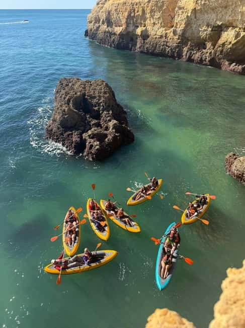 Benagil: Guided Kayak Tour inside caves and Praia da Marinha - The coast toward Praia da Marinha