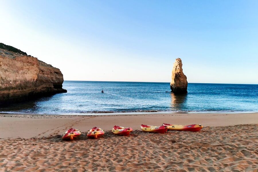 Benagil: Guided Kayaking Tour to the Benagil Cave - Paddling along the Benagil cliffs