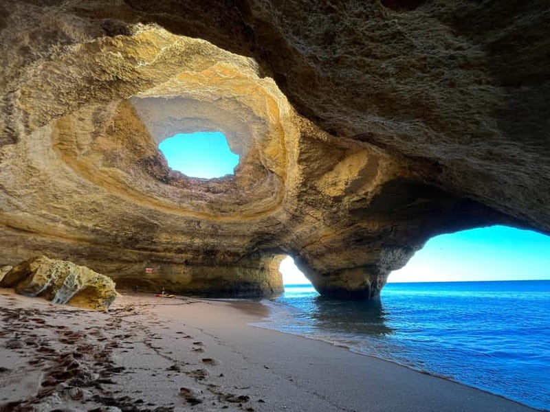 Benagil Kayak Tour: Explore Secret Caves with Licensed Guide - Marinha Beach after about 30 minutes
