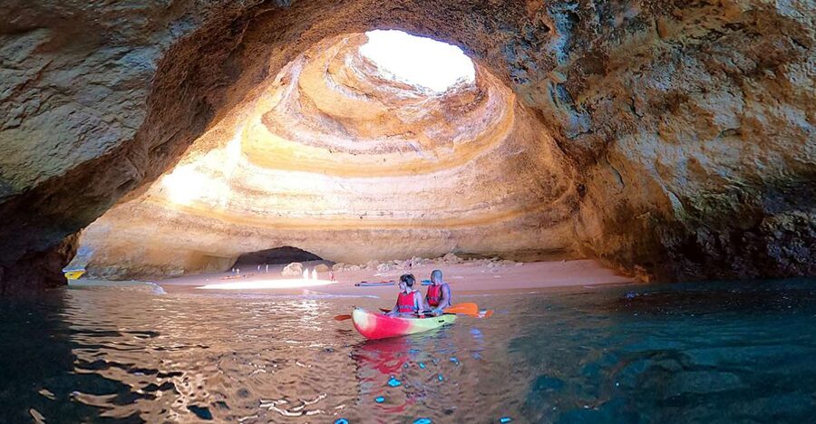 Benagil: Kayaking Adventure in Benagil Caves & Marinha Beach - Paddling Into Benagil Cave