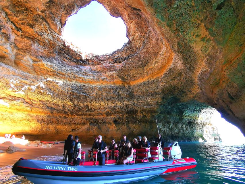From Albufeira: Benagil Caves and Dolphins Guided Boat Tour - The optional swim stop