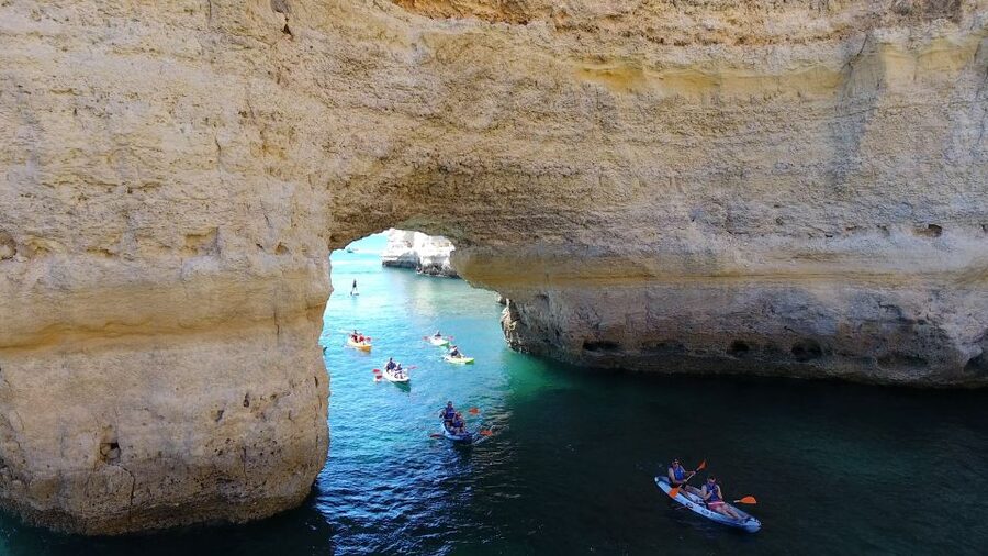 From Albufeira: Benagil Hidden Caves Tour by Kayak - Praia da Marinha and the first coastal caves