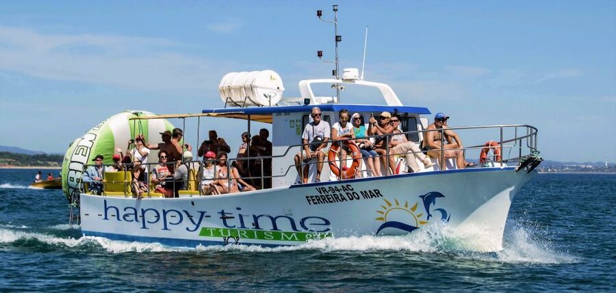 From Lagos: 2.5-Hour Guided Coastal Boat Tour & Grotto Visit - Leaving Lagos Marina beside the old waterfront