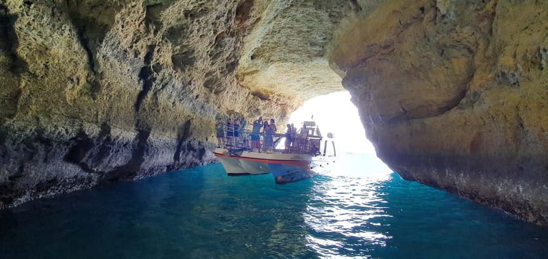 From Lagos: Benagil Caves Catamaran Cruise - The swimming stop near Benagil