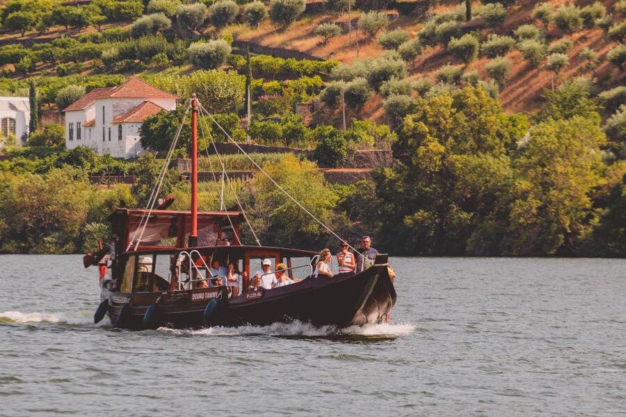 From Pinhão: Douro Valley Rabelo Boat Tour with Audio Guide - Under the Eiffel Bridge toward Romaneira