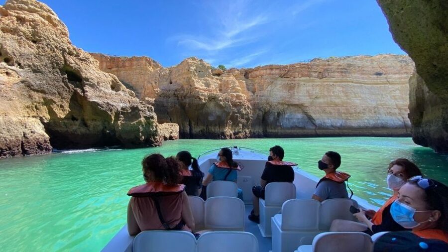 From Portimão: Algar de Benagil and Sea Caves Boat Tour - The ride toward Carvoeiro and the first caves