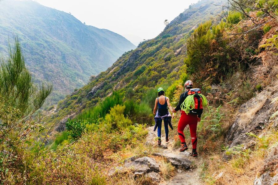 From Porto: Gerês National Park Canyoning Trip - Getting fitted with canyoning gear