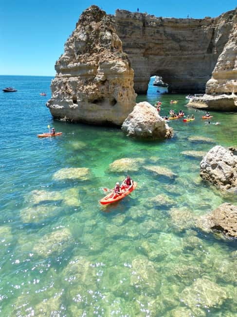 Kayak Tour Unexplored Caves + Benagil Cave - Starting at a quiet beach near Marinha