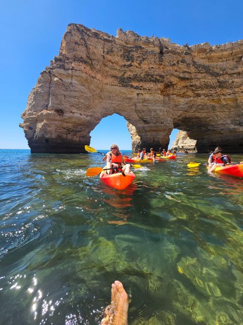 Lagoa: Benagil Cave and Marinha Beach Guided Kayaking Tour - The route from Benagil Beach to Marinha
