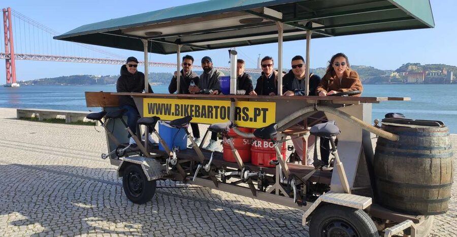 Lisbon: Beer Bike Tour with Sangria and Beer - A one-hour party beside Lisbon’s river