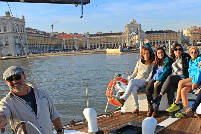 Lisbon: Daylight or Sunset on a Vintage Sailboat - Commerce Square and São Jorge Castle from the water