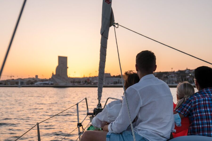 Lisbon: Daytime/Sunset/Night City Sailboat Tour with Drink - The Historic Center From a Wide Angle