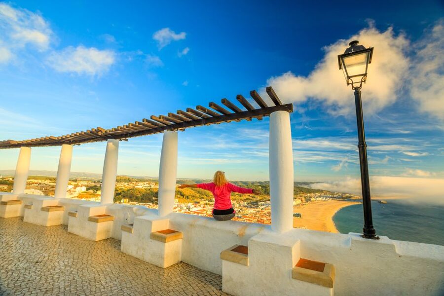 Lisbon: Fatima, Batalha, Nazare and Obidos Tour Hotel Pickup - Nazaré from the Sítio cliffs