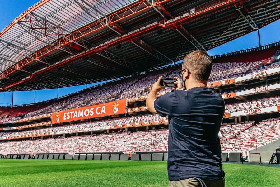 Lisbon: Luz Stadium Tour & SL Benfica Museum Ticket w/Scarf - The Pitch Access Tunnel and the Benfica Eagles