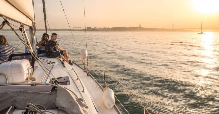Lisbon: Private Sunset Cruise on the Tagus River with Drink - Leaving Belém beside the Monument to the Discoveries