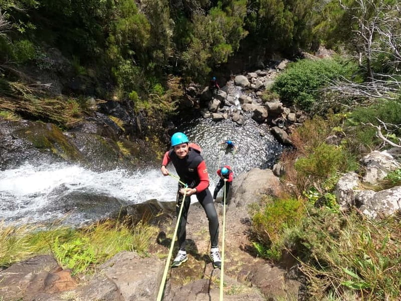 Madeira : Ribeira das Cales Canyoning (Level 1) - Getting fitted with neoprene and canyoning boots