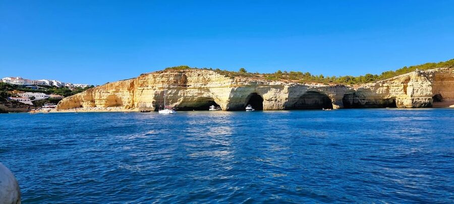 Portimão: Benagil Caves and Coast Boat Tour with Swim Stop - Along the cliffs and into the caves