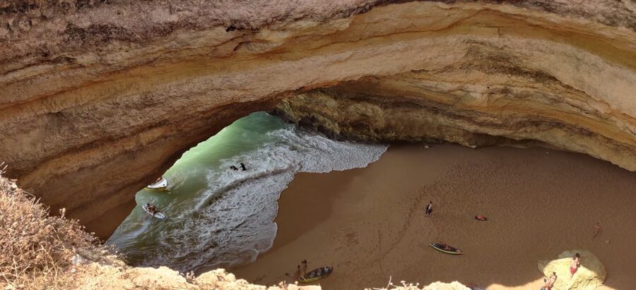 Quarteira: Benagil Cave Guided Catamaran Day Cruise & Drink - The coast is the main attraction before Benagil