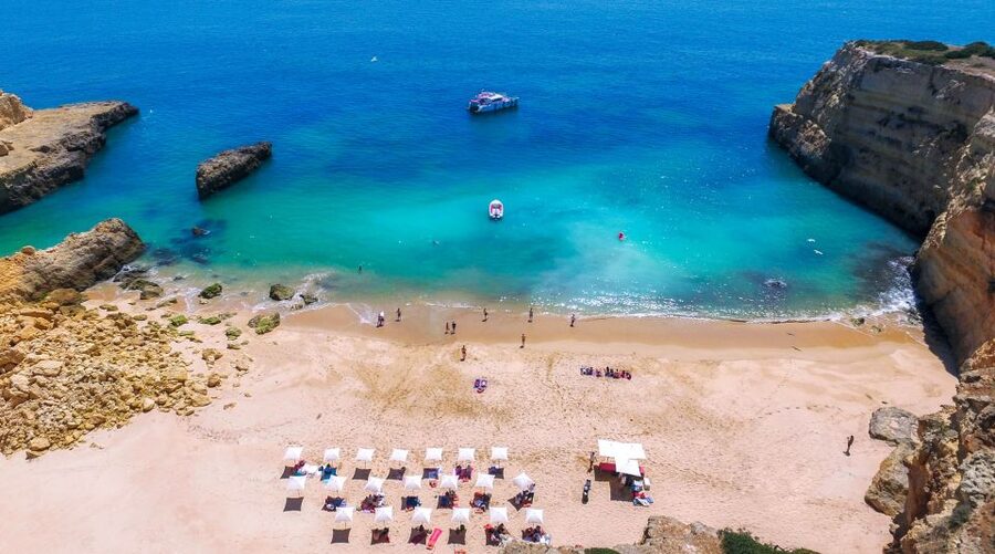 Vilamoura: Guided Sightseeing Cruise with Beach BBQ & Drinks - The coast toward Benagil Cave